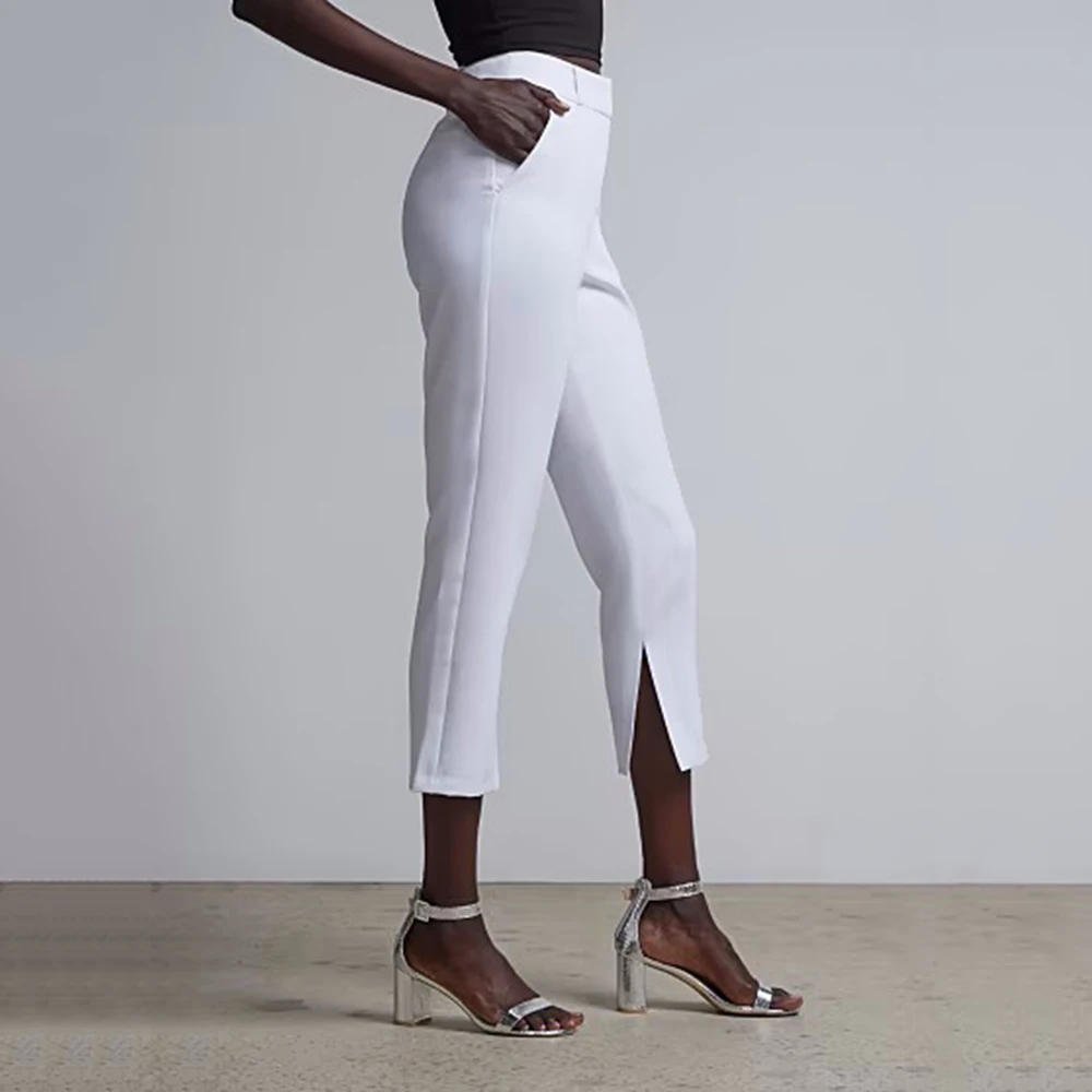 White Women's Business Suit Three -Piece Jacket Vest Pants Suit Solid Color Slim Fit Party Office Business Wear Suit