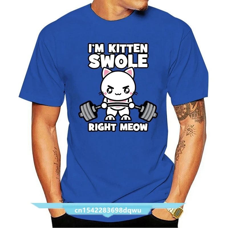 

Men T Shirt I'm Kitten Swole Right Meow - Gym Cat Tshirts Women-tshirt