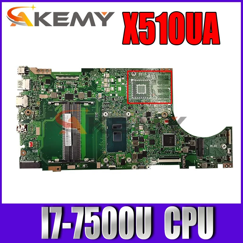 

X510UQ original mainboard for ASUS VivoBook-15-X510UA UMA X510UR X510UNR X510UR X510U with I7-7500U Laptop motherboard