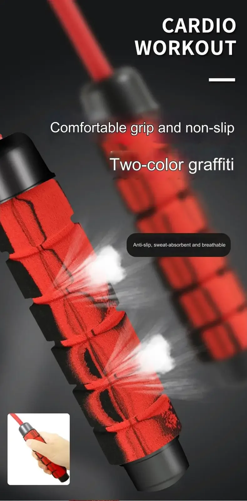 HOUZHOU Speed Jump Rope Тренажерное оборудование для дома Портативные фитнес-упражнения