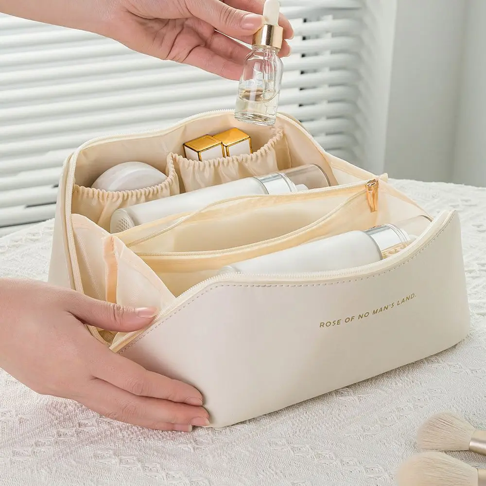 

Cosmetics Makeup Cosmetic Bag Kit Capacity Waterproof Storage Bag Travelling Large Toiletry Bag Cosmetic Bag Travel Leather