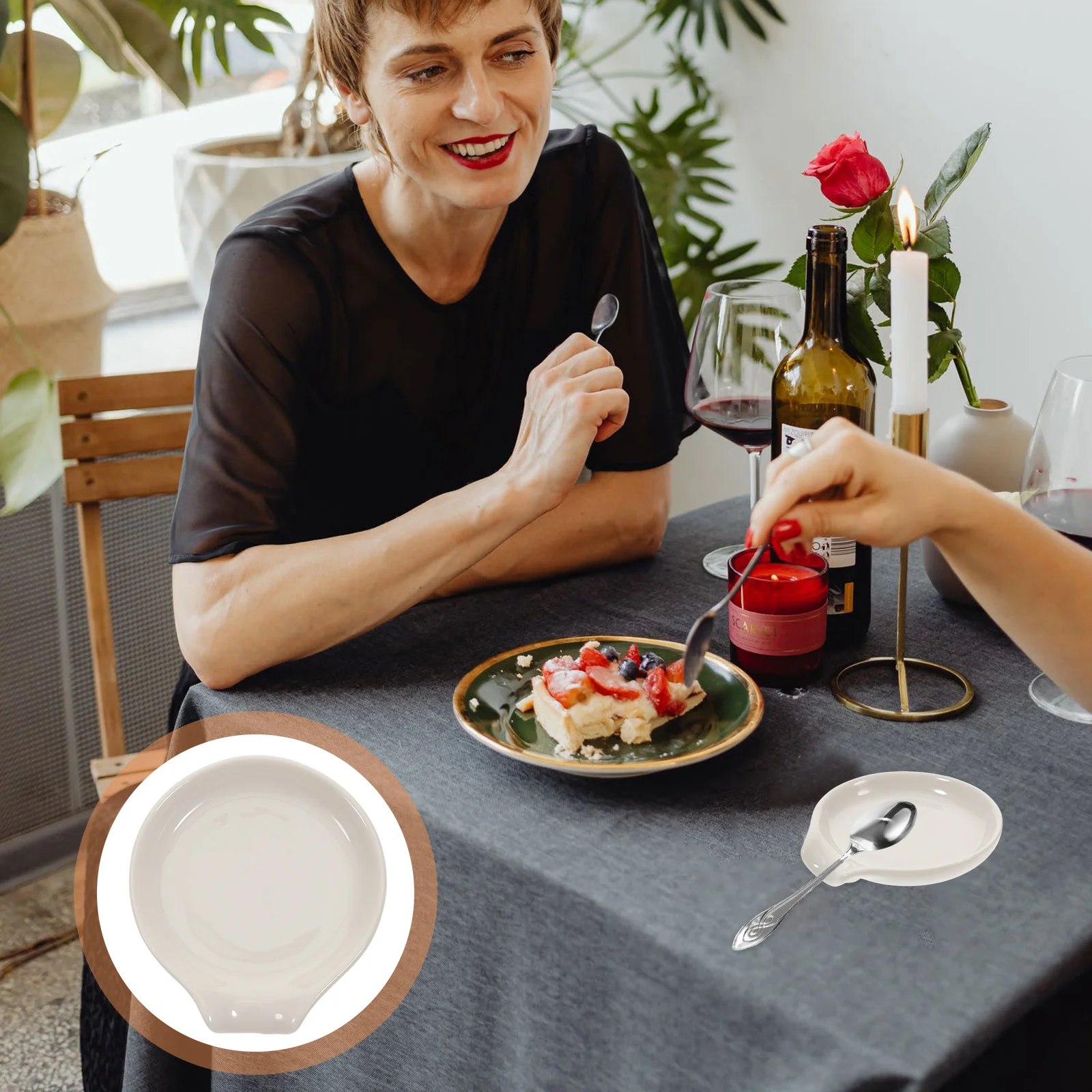 

Spoon Holder Rest Ladle Ceramic Utensil Soup Porcelain Kitchen Cooking Rack Stove Rests Stand Forspatula Lid Coffee