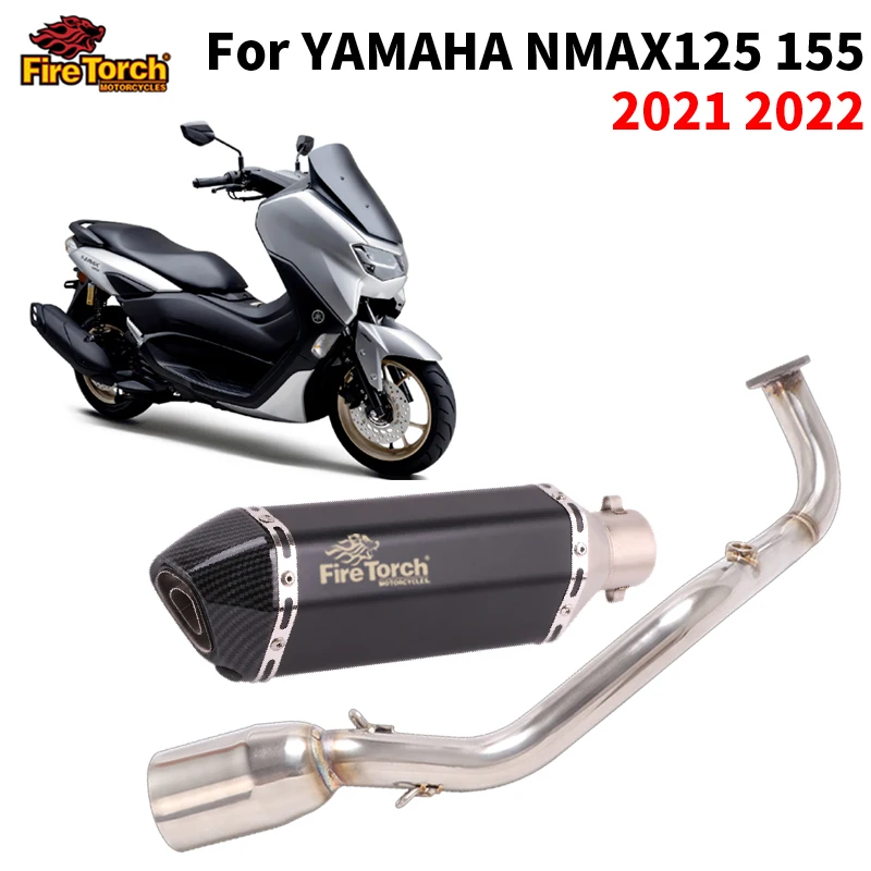 

For Yamaha NMAX 125 155 NMAX125 NMAX155 2021 2022 Full System Motorcycle Exhaust Escape Moto Modify Front Pipe With H2O Sensor