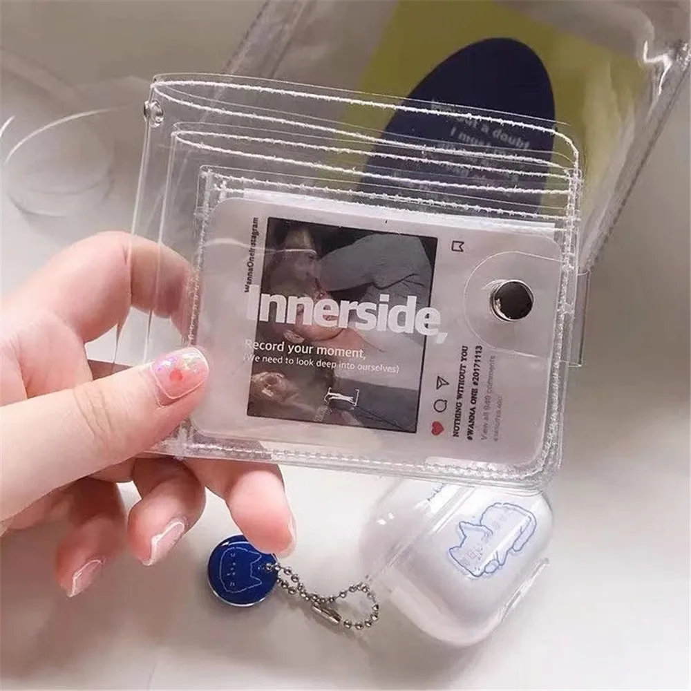 Fashion Clear Coin Wallet Purse For Girls Waterproof Jelly Idol Photocard Holder Case Women Glittering Credit Bank Card Holder