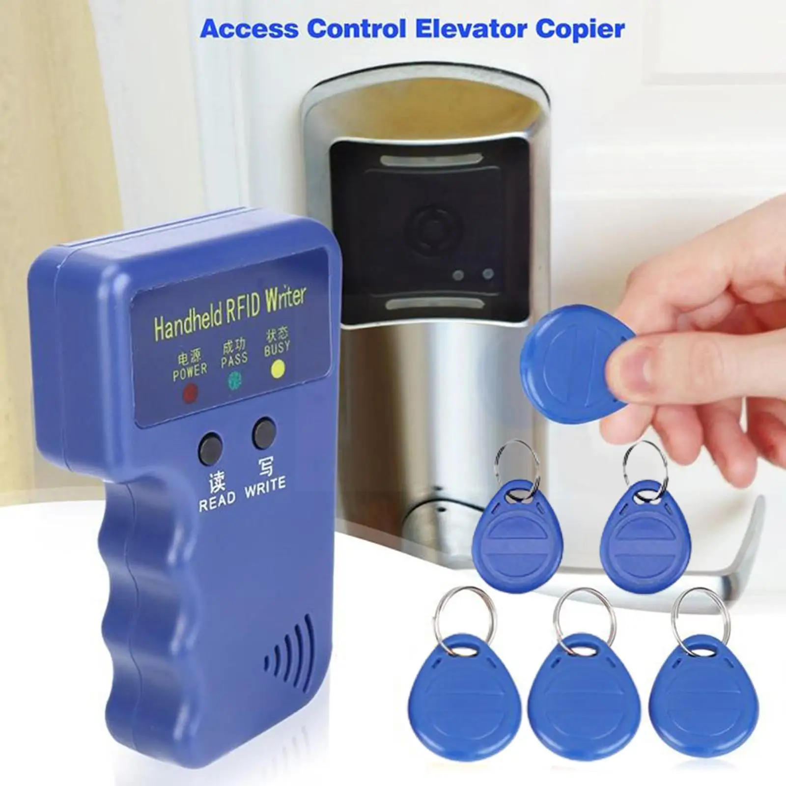 

125KHz RFID Duplicator T5577, CET5200, EM4305 and EN4305 Blank Card ID Writer Programmer Chip Writer Card Reader Copier Clo O7M4