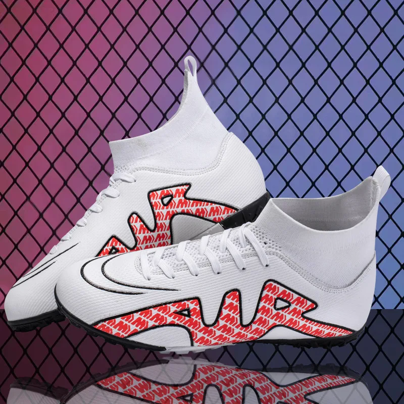 Unisex Football Shoes 2022 Lightweight Breathable Boys Girls Student High Top AG/TF Adult Professional Training Competition Shoe