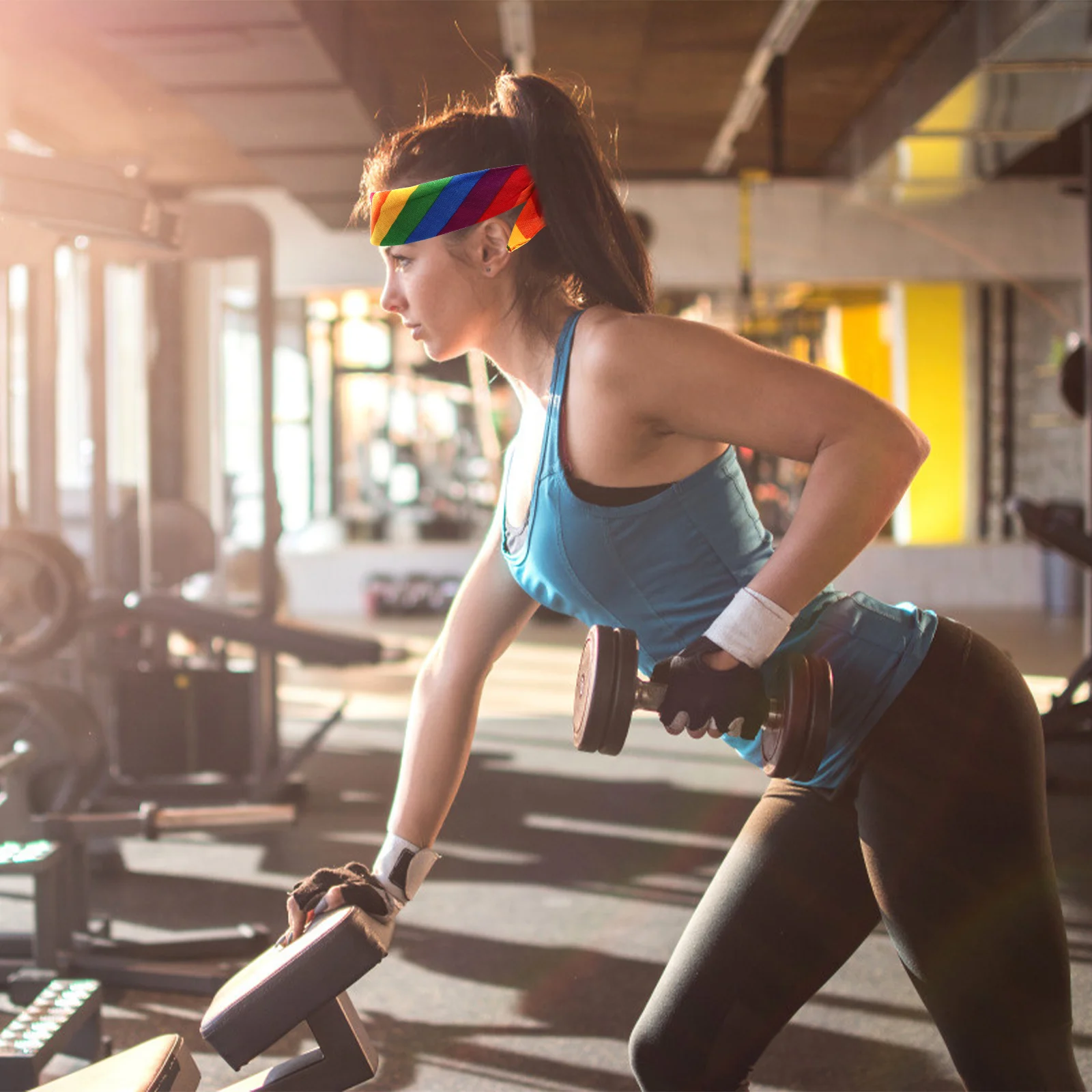 4-шт повязки для волос цветной полосатый тюрбан шарф бега йога фитнес повязка на