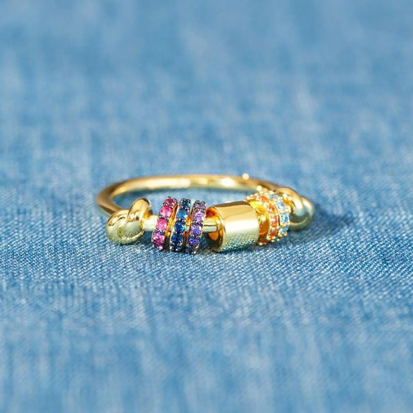

To My Daughter Fidget Ring Anti-Anxiety Ring With Beads Spinner For Girls Rings Gift Dropshipping Wholesale