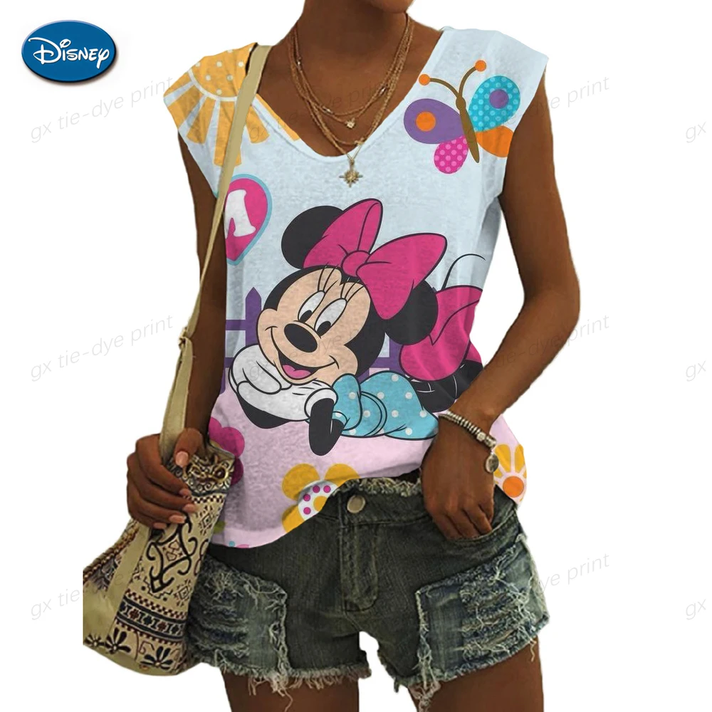 

Футболка женская Повседневная свободного кроя с принтом Микки Мауса