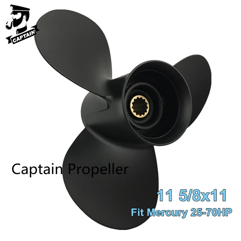 Captain Propeller 11 5/8x11 Fit Mercury Outboard Engine 30HP 40HP 45 48 50 55 60HP 70HP Aluminum 13 Tooth Splines Marine Parts