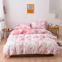 nordic modern style bed sheet set marble pattern printed bedding set bedsheets set with pillows case 6 colors bedroom bed set