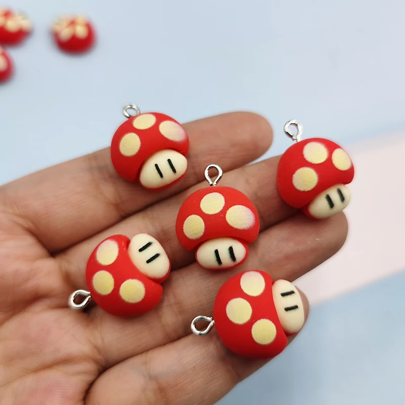 

10pcs Cute Mushroom Patch Charms Pendant Jewelry Making Findings DIY Resin Earrings Fashion Jewelry Accessories C806