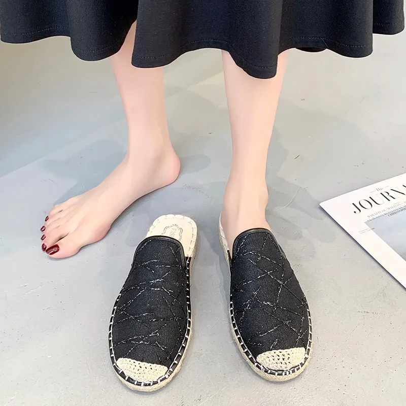 2022 new women's flat shoes women's TPR fabric sewing basic models cotton flat shoes women's cotton fabric TPR basic models