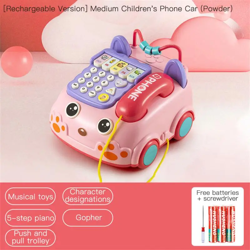 

Телефон детский аналоговый, детская игрушка, мультяшный проектор, телефон для раннего образования, двуязычный телефон, ретро телефон