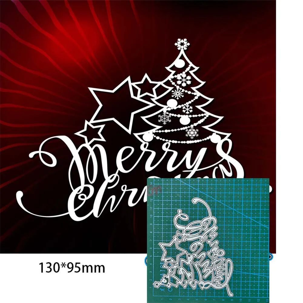 

Merry Christmas Tree Metal Cutting Dies DIY decorate Scrapbooking Craft Blade Punch Cut Embossing stencils