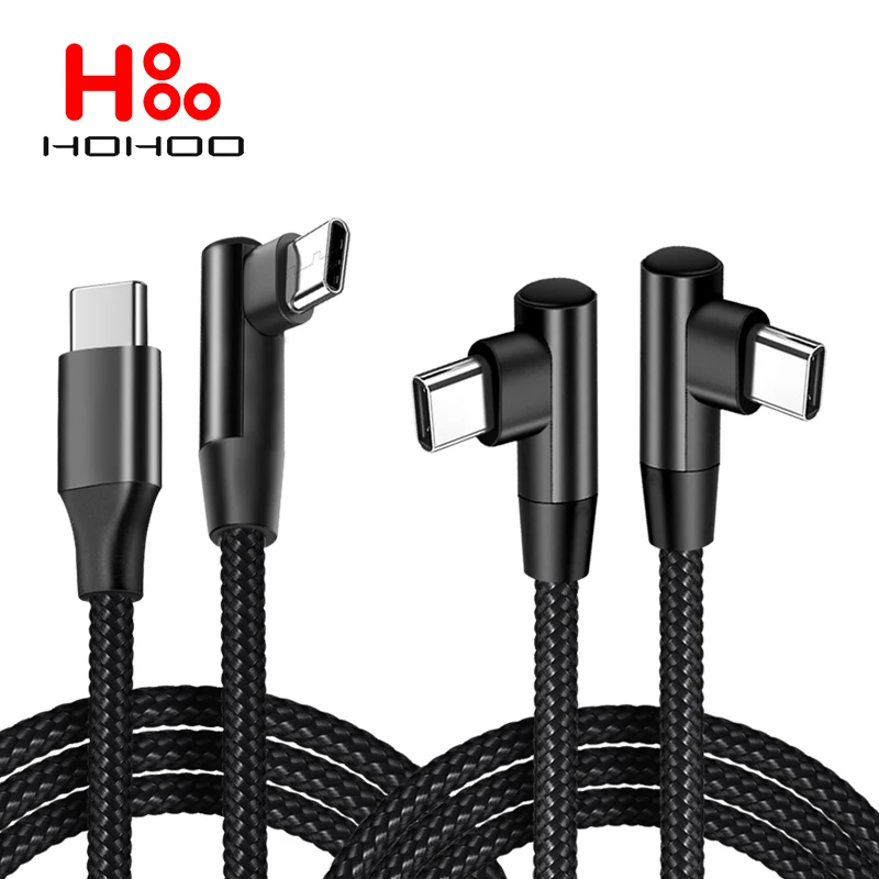 

USBC to Type C PD 100W ELbow Cable For Huawei Samsung S23 Xiaomi mi 6 5 MacBook iPad pro Quick Charge 4.0 USB-C Fast Charge Cord