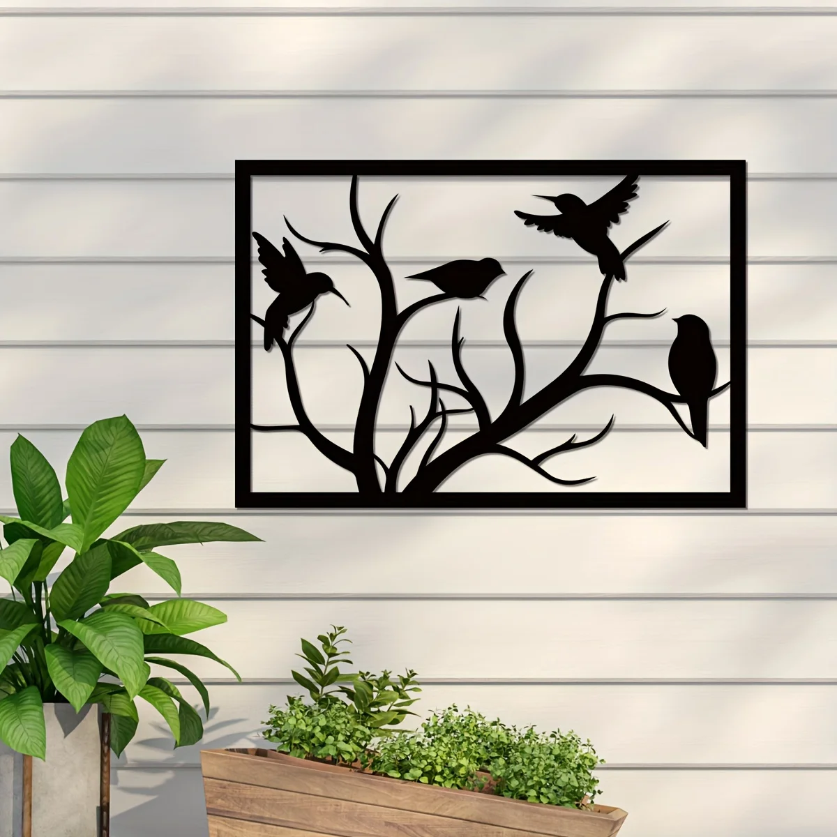 1 Шт. Современный Металлический Настенный Декор В Форме Птицы На Ветке Настенное