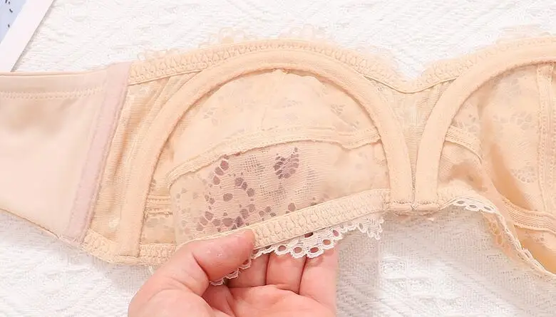 Womens Multiway Lace Strapless Bra Floral Embroidery Underwire Non Padded Bralette Lingerie for Woman 32 34 36 38 A B C D Black