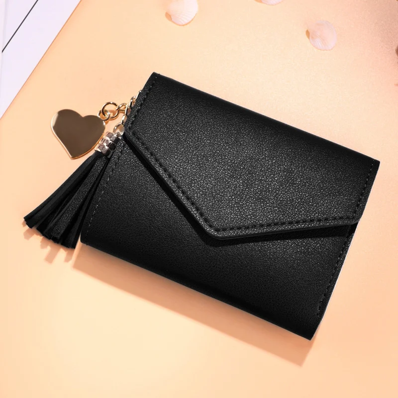 

Mini Tassel Wallet Women Purse Female Short Mini Wallets Korean Students Lovely Purse Female Small Wallet for Women