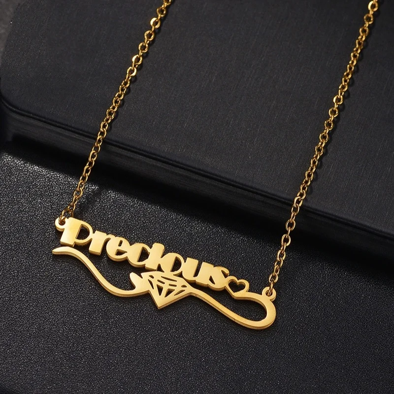 Lateefah ожерелье из нержавеющей стали с буквами сделай сам персонализированная