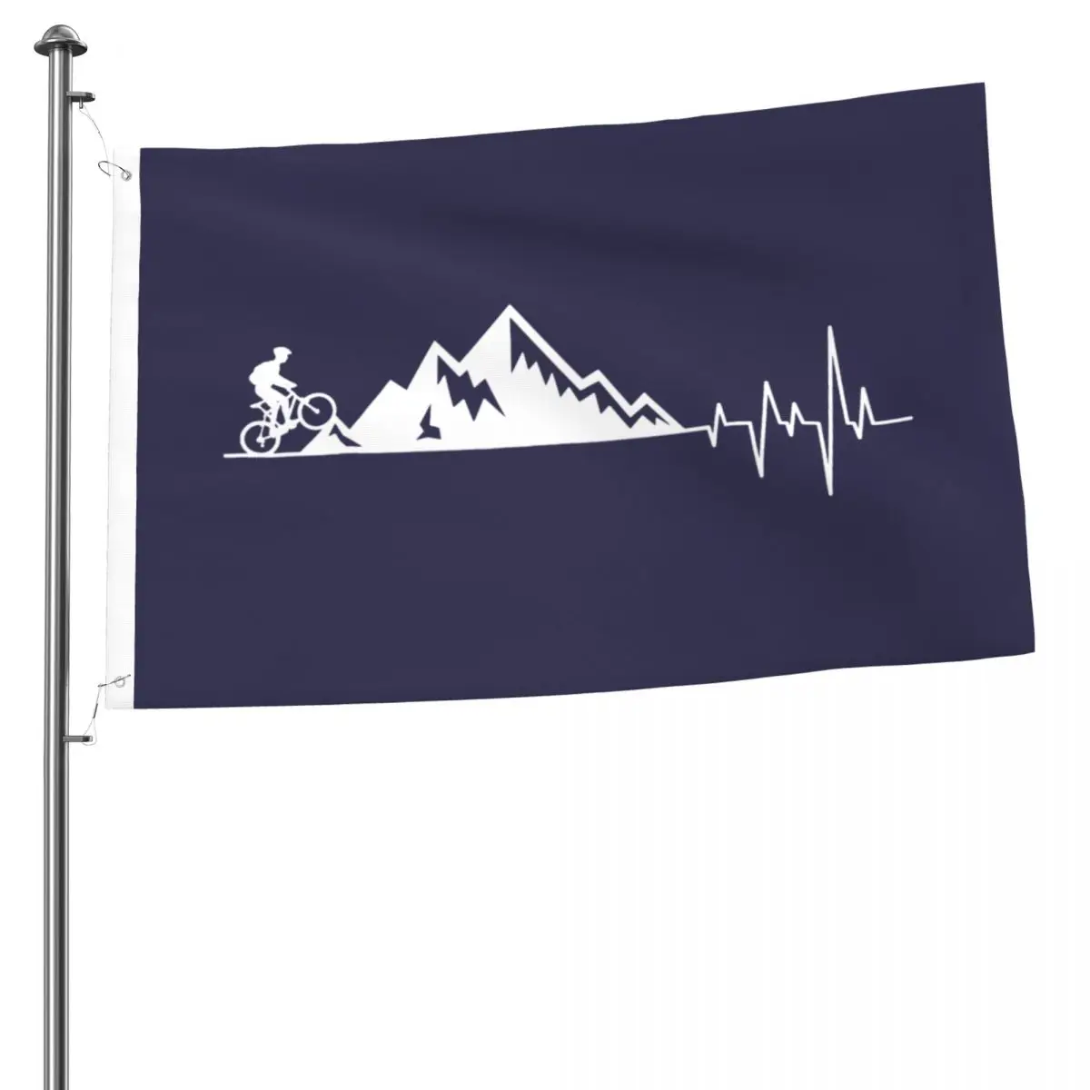 

Mountain Bike Heartbeat Outdoor Flag Decorative Banners For Home Decor House Yard Outdoor Party Supplies 2x3ft