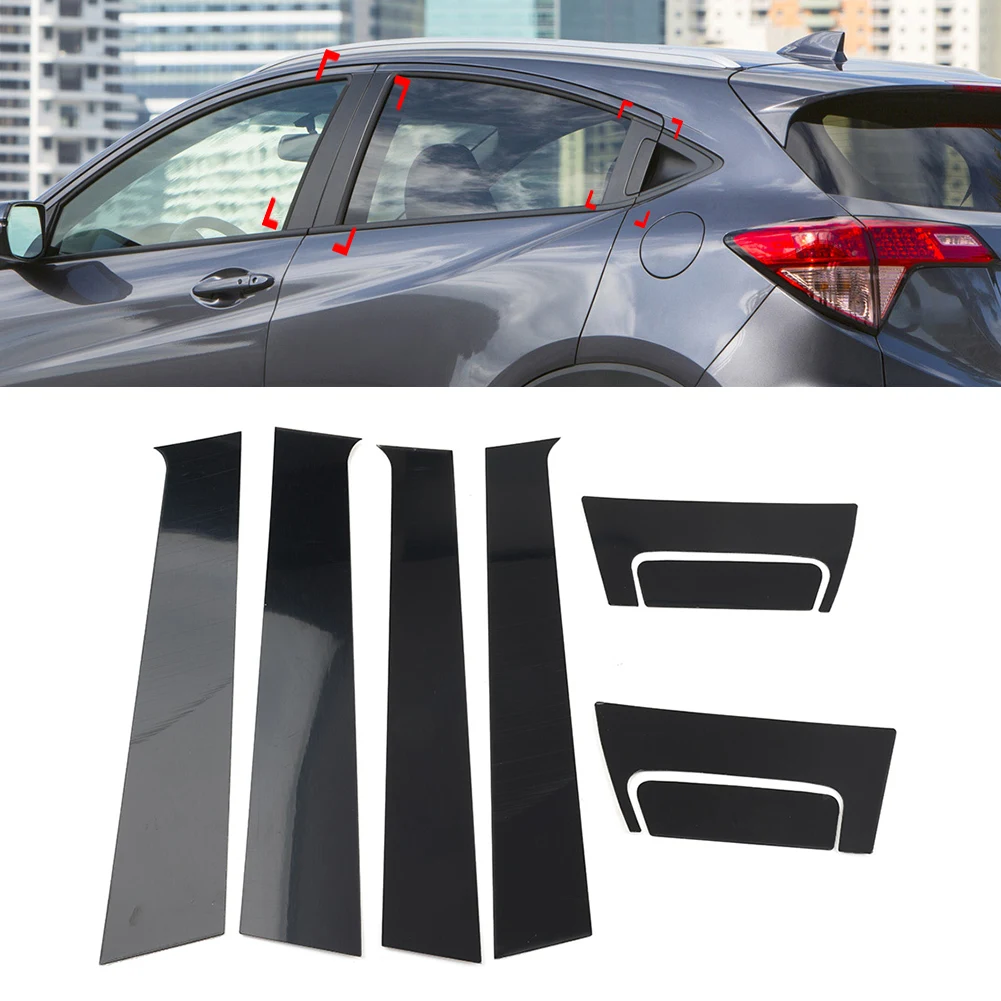 

Комплект стоек для автомобиля, 8 шт., накладки на дверь и окно для Honda HRV, HR-V Vezel, 4 двери, 2015, 2016, 2017, 2018, 2019, 2020, 2021, 2022,