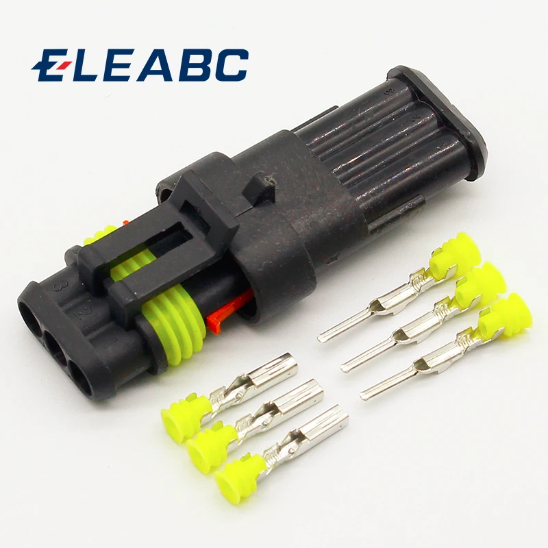 

5 sets Kit 3 Pin Way Waterproof Electrical Wire automotive Connector Plug for car