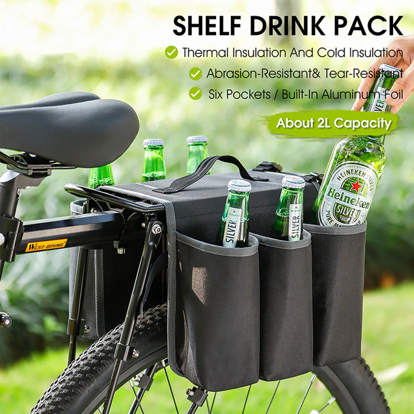 

Pannier Bags For Bicycles Rear Rack Bike Bag With Water Bottle Holder Bike Rear Panniers With Built-in Aluminum Foil