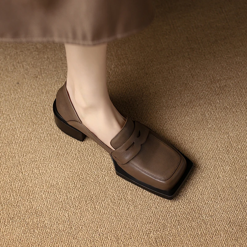 Туфли-лодочки женские из мытой воловьей и свиной шкуры 22-25 см