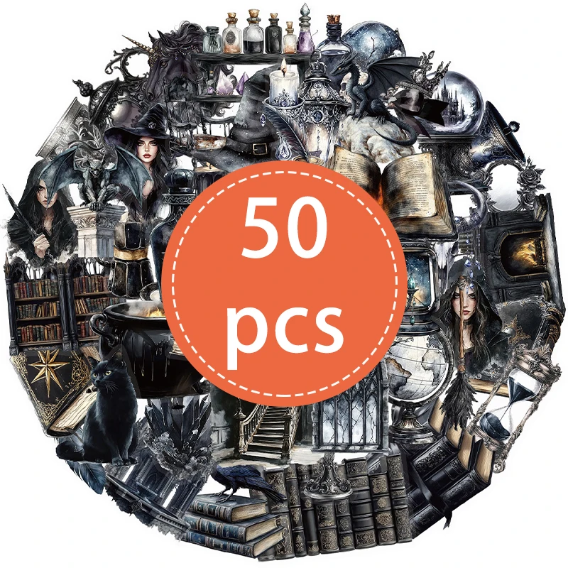 

50 шт. Магические наклейки ведьмы из ПЭТ