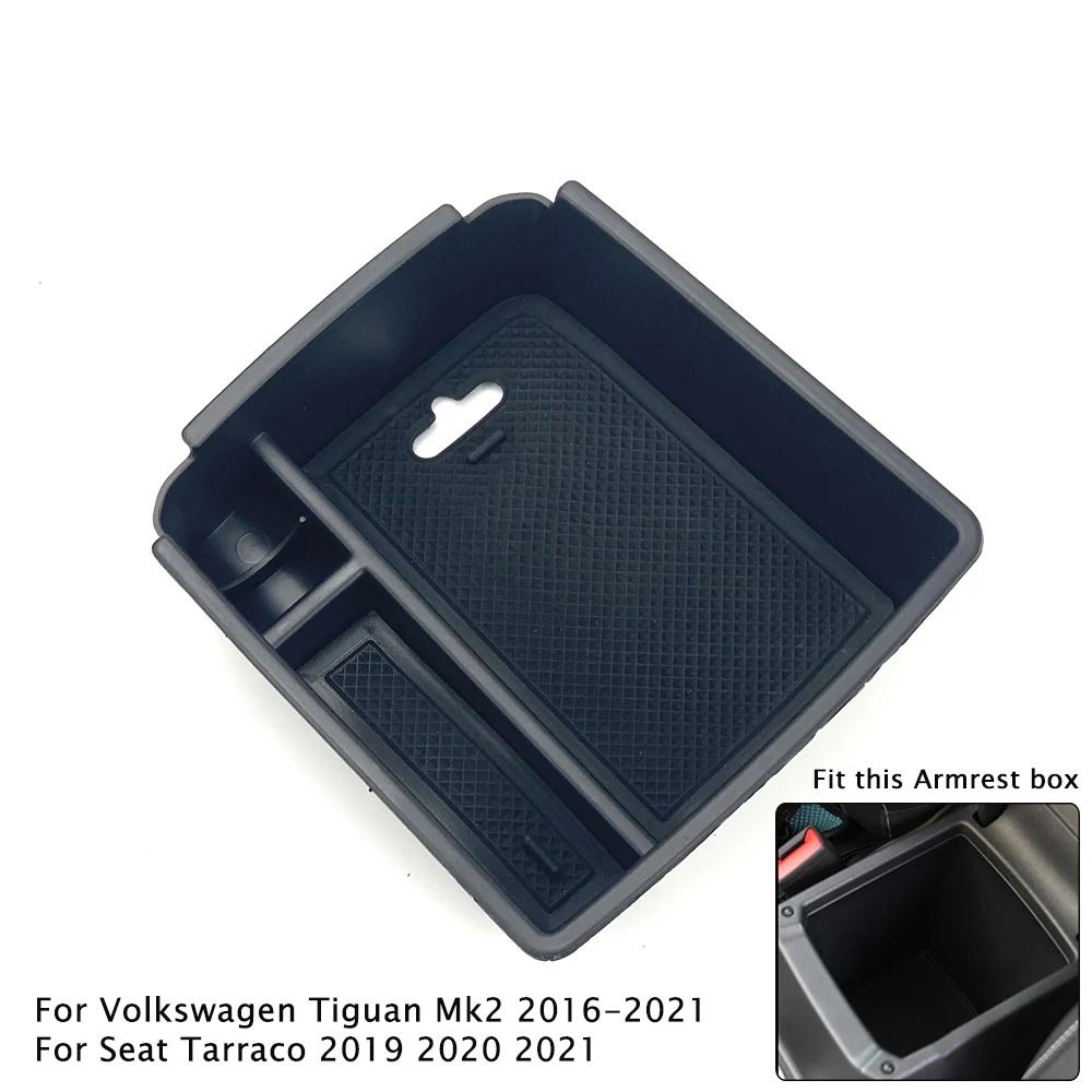 

New Car Center Console Organizer Tray Armrest Storage Box For For Volkswagen VW Tiguan MK2 Taos Comfortline 2017-22 Accessories