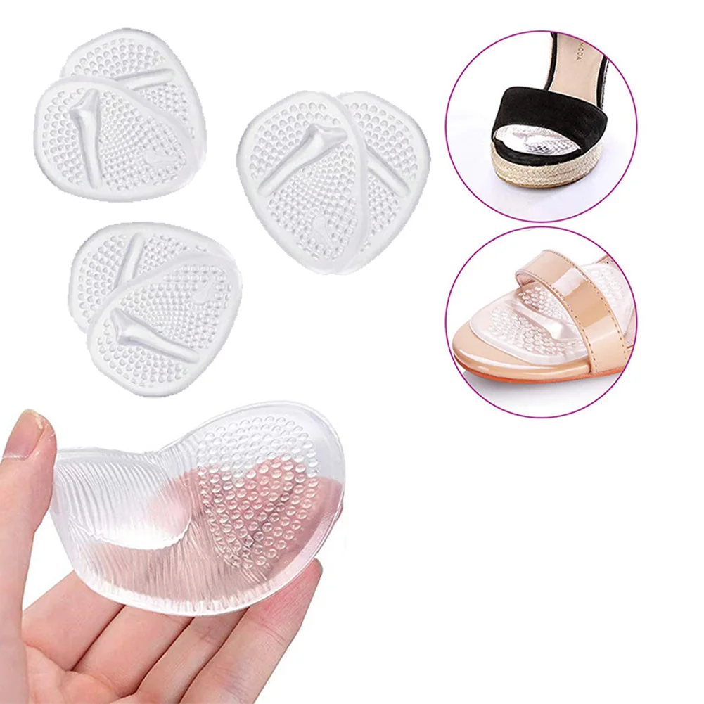 12 Pcs Insoles Ladies High Heel Shoe Insole Female Half Pad Reduces Friction Pain Silicone Forefoot Pad Anti-skid Foot Care Pads