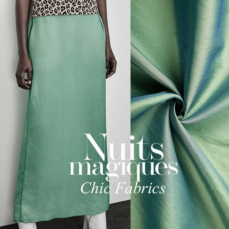 Сине-зеленый хамелеон цветной градиент пряжа ткань рубашка платье брюки