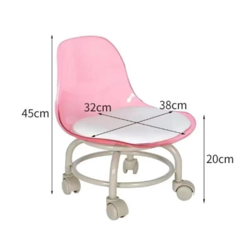 X&ampD акриловый маленький табурет с бесшумным ремнем универсальные колеса детский