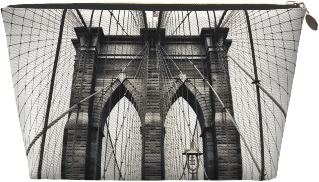Кожаная дорожная косметичка с принтом Brooklyn Bridge