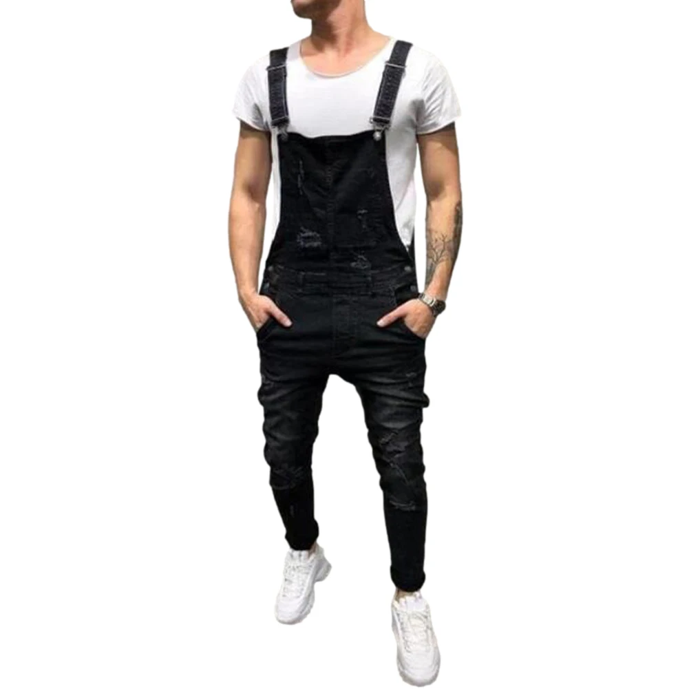 

Мужские модные джинсовые комбинезоны комбинезон мотоциклетные джинсы брюки рваный комбинезон мужские комбинезоны штаны