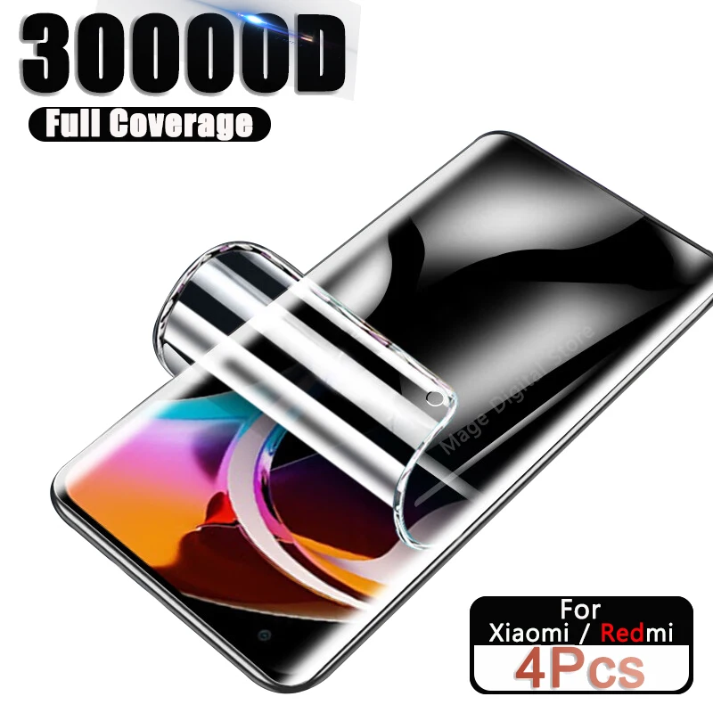 

30000D Hydrogel Film Screen Protector For Xiaomi Redmi Note 11 Pro 11T 10 10S 9 9S 8 7 8T 9A 9C 8A 7A K40 T S 5G Soft Not Glass