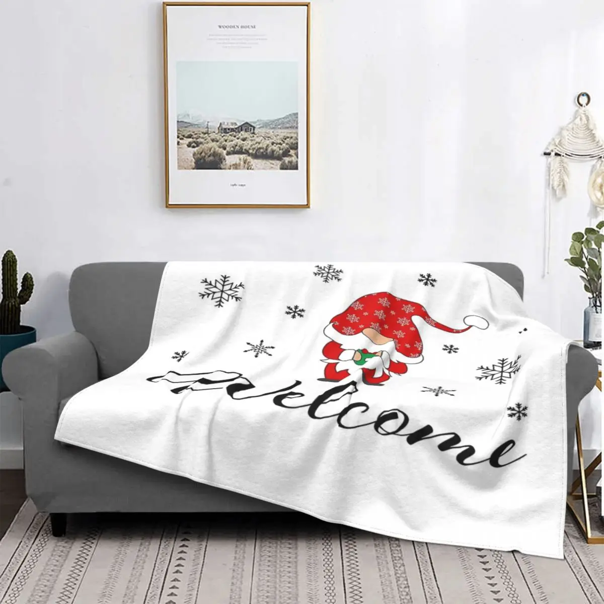

Manta de bienvenida de Navidad, para cama colcha, Edredon a cuadros, manta de Anime, Manta de lino y algodón para cama