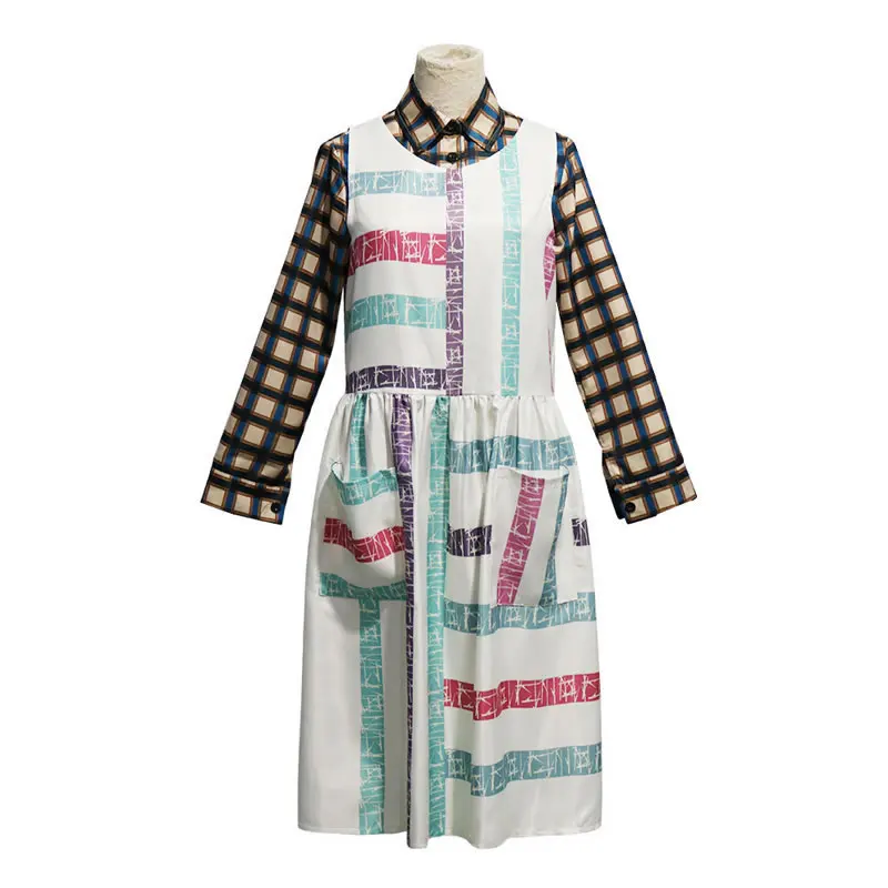 

Stranger Things 4 Cosplay Costume For Women Striped Dress Plaid Shirts Top Set Clothes