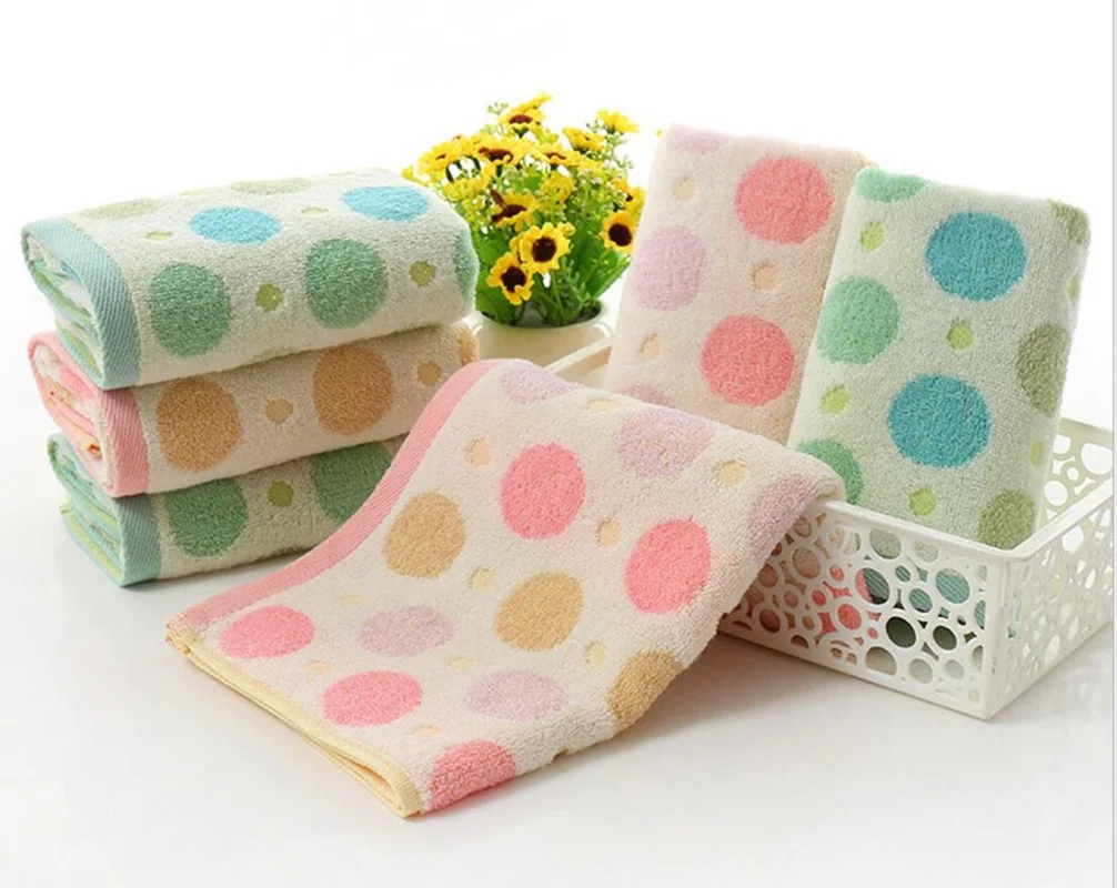 

sloobaoPlaid 100% cotton Face Hand Bath bath face towels32 Pure Pure cotton untwisted dot color jacquard towel