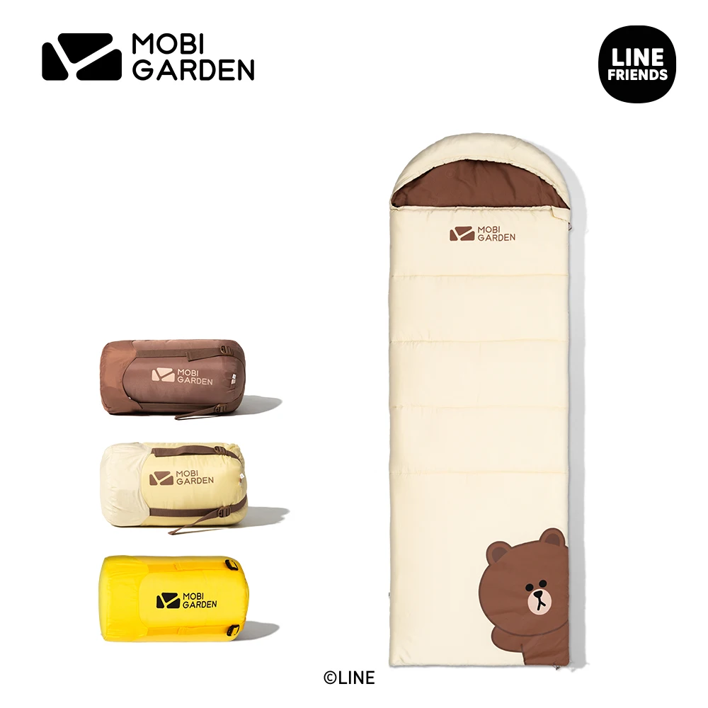 

Mobi Garden LINE FRIENDS camping sleeping bag hooded sleeping bag head type Right