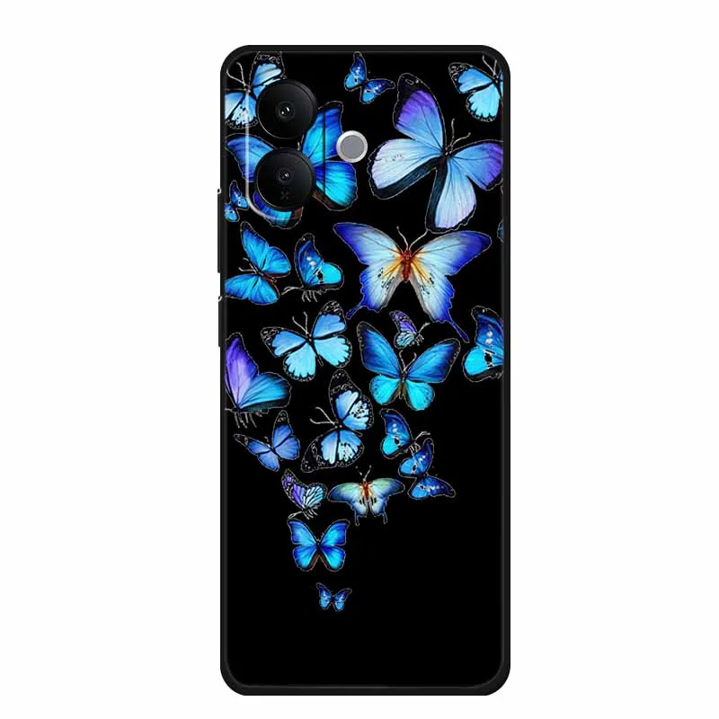 Фото Чехол для Vivo V60 Lite 4G 6,77 дюйма с мультяшными цветами, черный мягкий силиконовый чехол из ТПУ для Vivo V60 Lite 5G, чехол для телефона Fundas Shell №2