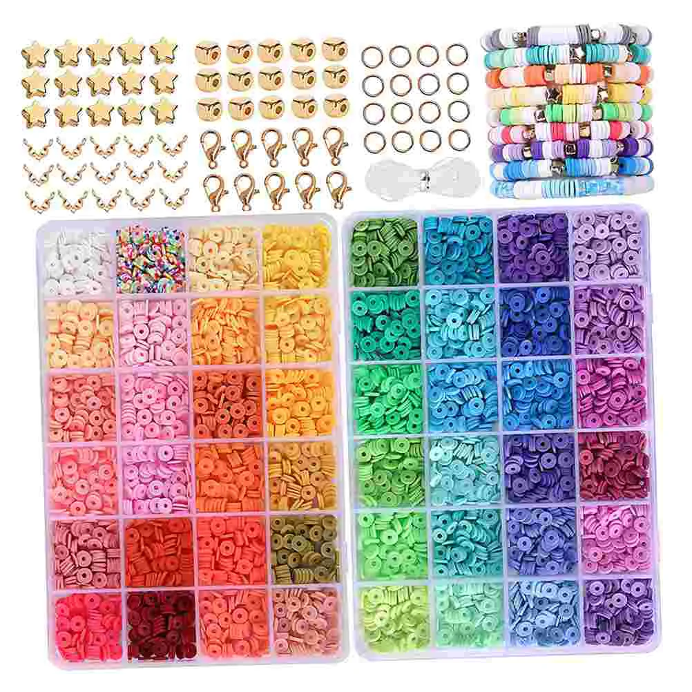 

of Jewelry Making Clay Bracelet Beads for Jewelry Making Kit,Flat Round Polymer Clay Heishi Beads DIY Handmade Accessories