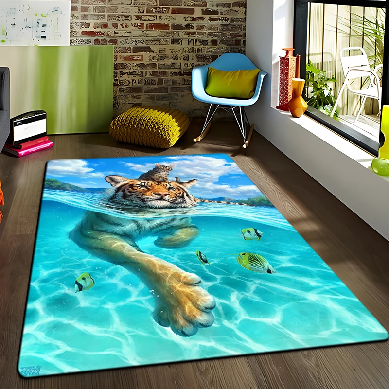 3D Art printing Tiger Printed Carpet for Living Room Large Area Rug Soft Carpet Home Decoration Mats Boho Rugs Dropshipping
