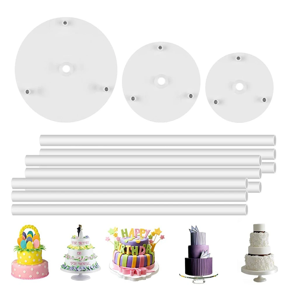 

Multi Layer Cake Support Round Support Spacer Piling Bracket Cake Dowel Plastic Dowel Rods Boards For Stacked Cakes Stand 21708