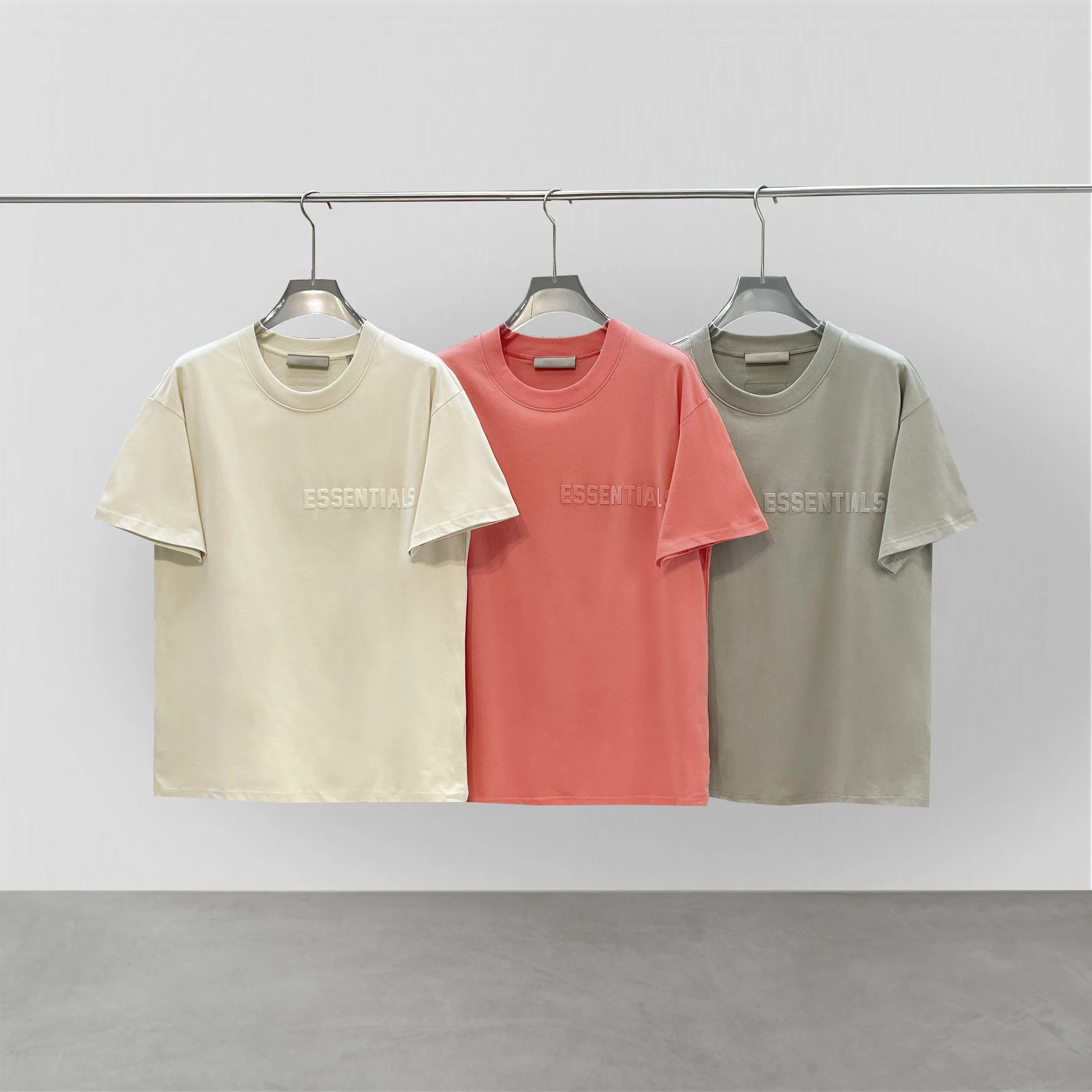 

SS22 New Season 7 ESSENTIALS T-shirt Simple Flocking Print Letter Logo Hip Hop Loose Oversize Unisex Summer Short Sleeve