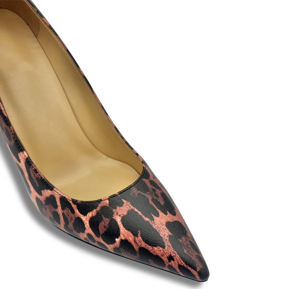 Luxury Leopard Pattern Designer Pumps High Heels Red Bottom Pointed Toe Stiletto Thin Heels Sexy Women Wedding Party Dress Shoes