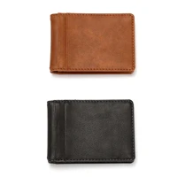 unisex rfid wallet purse money clip women men metal clip slim leather wallet business id credit card cases travel wallet