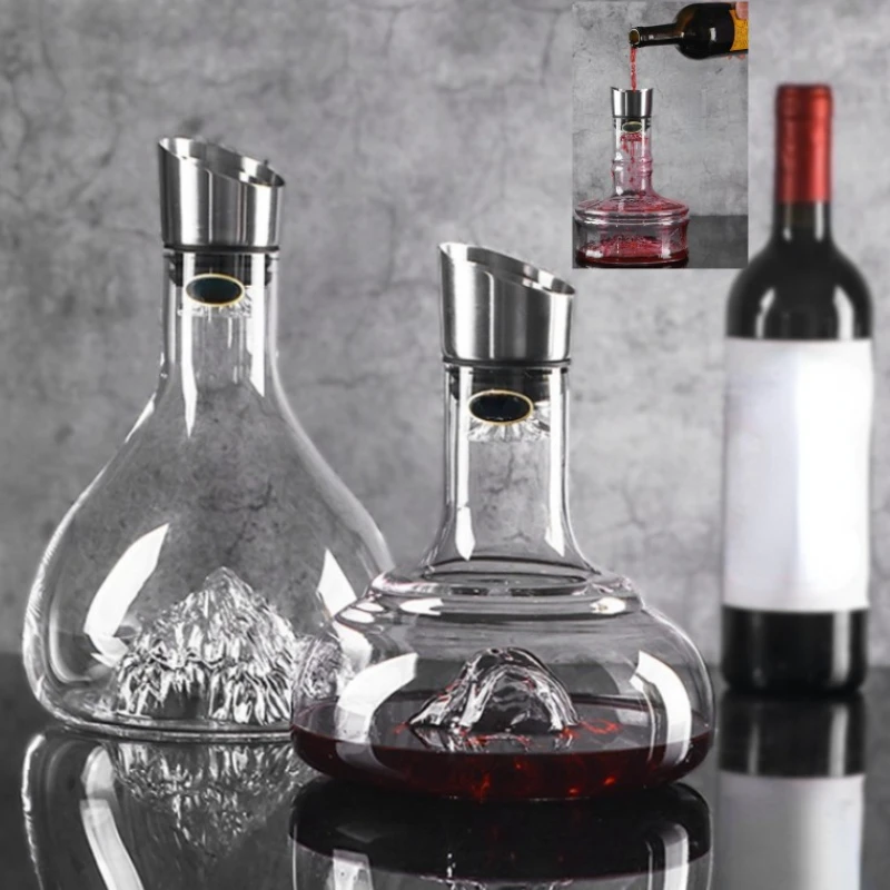 

Creative Nordic Style 1500-2500ml Iceberg Lantern Red Wine Decanter Handmade Waterfall Fast Breathing Hip Flask Gift Bar Tool
