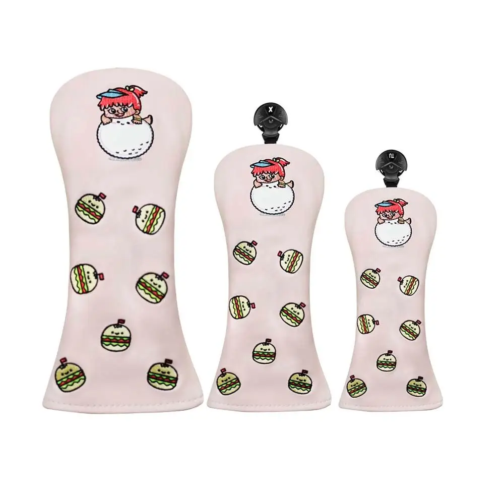 

Waterproof Leather Golf Hood Cute Hamburger Pattern Golf Club Head Protector